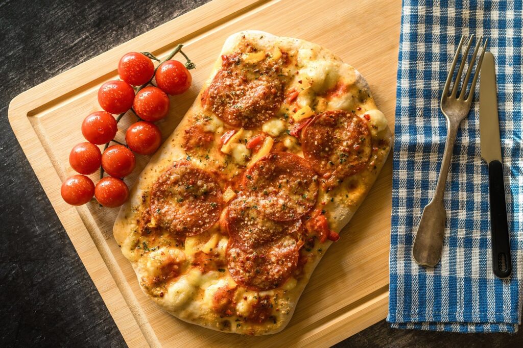 Morning Pizza with Tomatoes