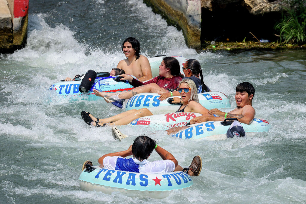 People Tubing at the Comal and Guadalupe River