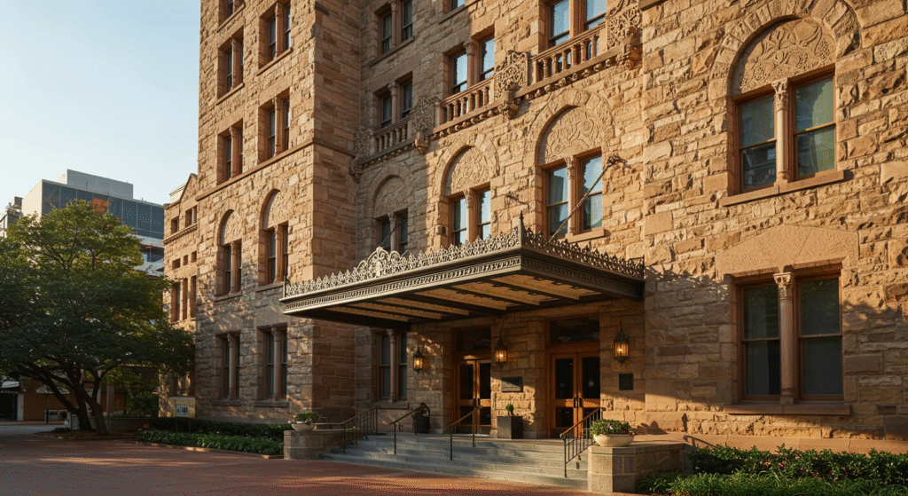 The Driskill Hotel, Austin's historic luxury hotel located directly on 6th Street since 1886
